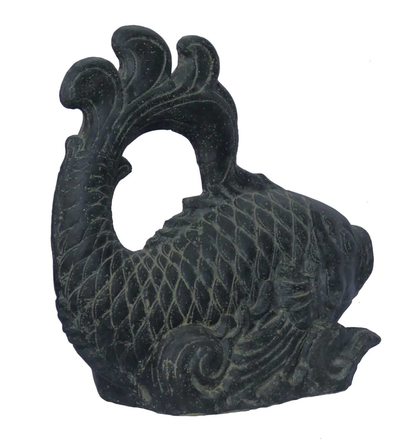  Product image 3 of the product “Balinese fish as watergame, 70cm Length | Cast stone, handcrafted & coloured ”